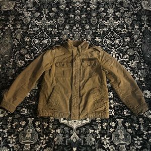 Brown Men’s G.H. Bass & Co Military Jacket w/ Quilted Lining